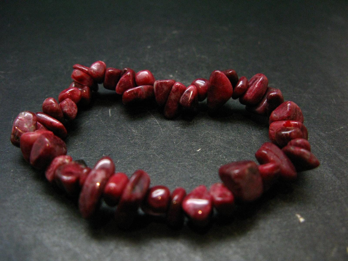 Thulite Genuine Bracelet ~ 7 Inches ~ 9mm Tumbled Beads