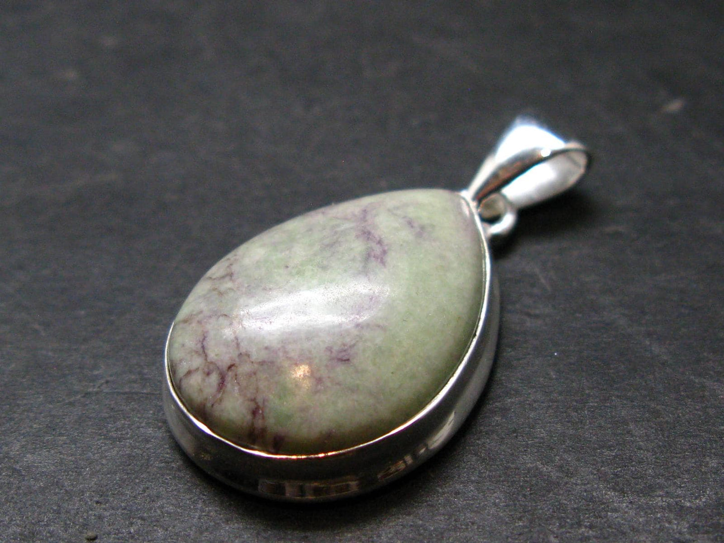 Raw Violet Kämmererite Kammererite Chrome Clinochlore Silver Plated Pendant from Turkey - 1.4" - 7.02 Grams