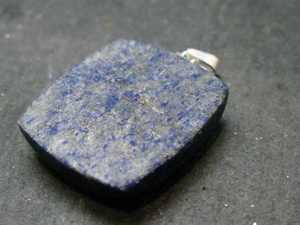 Lapis Lazuli Silver Pendant From Afghanistan - 1.2" - 6.48 Grams