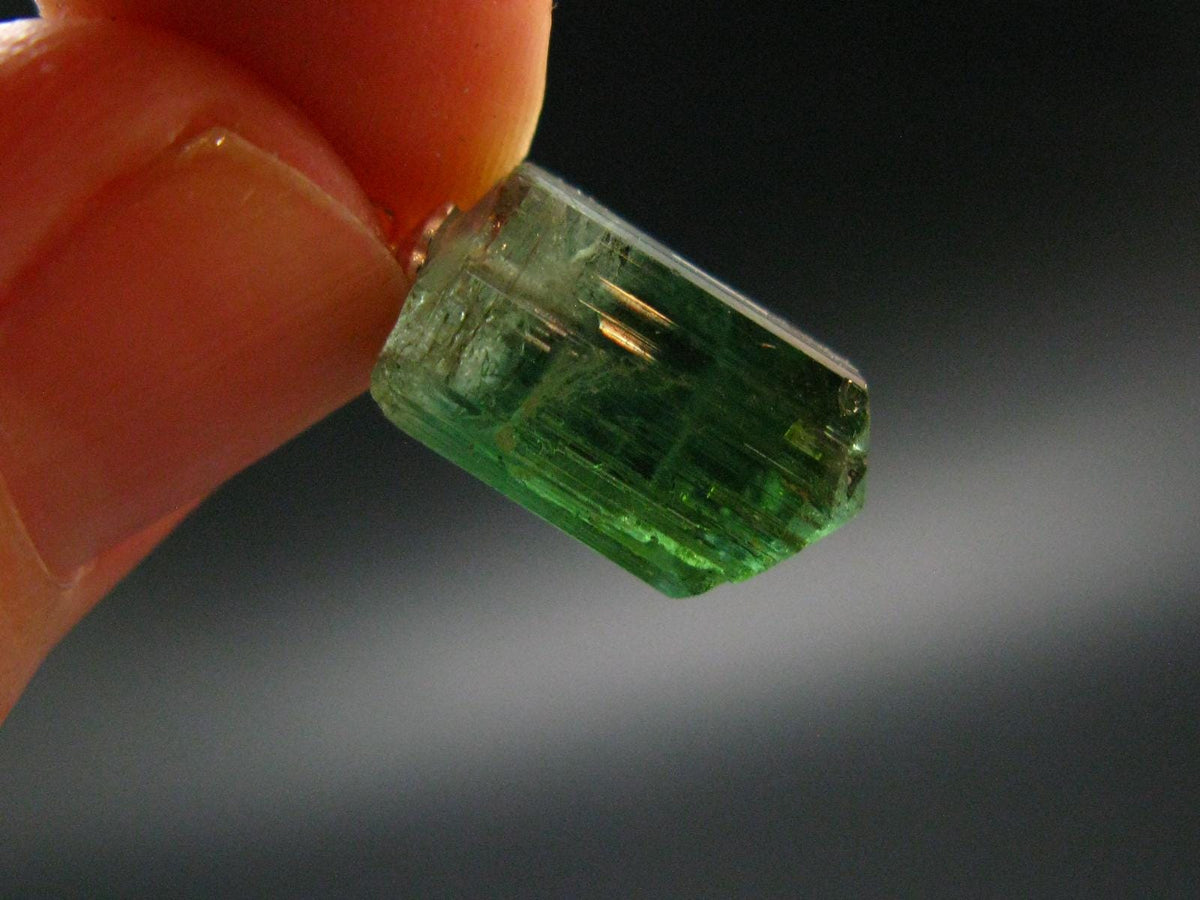 Gem Watermelon Tourmaline Crystal Silver Pendant From Brazil - 0.8" - 2.05 Grams