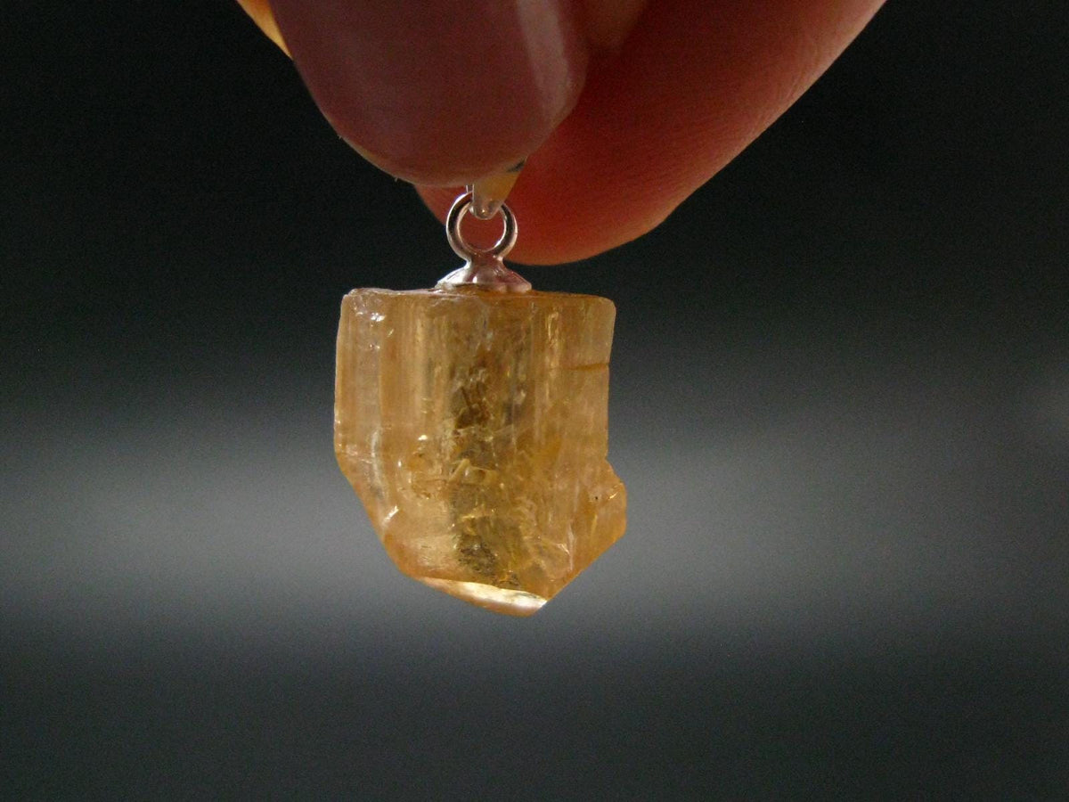 Imperial Topaz Crystal Pendant From Brazil - 0.8" - 2.34 Grams