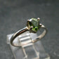 Moldavite Tektite Facetted Silver Ring from Czech Republic - Size 6 - 1.51 Grams