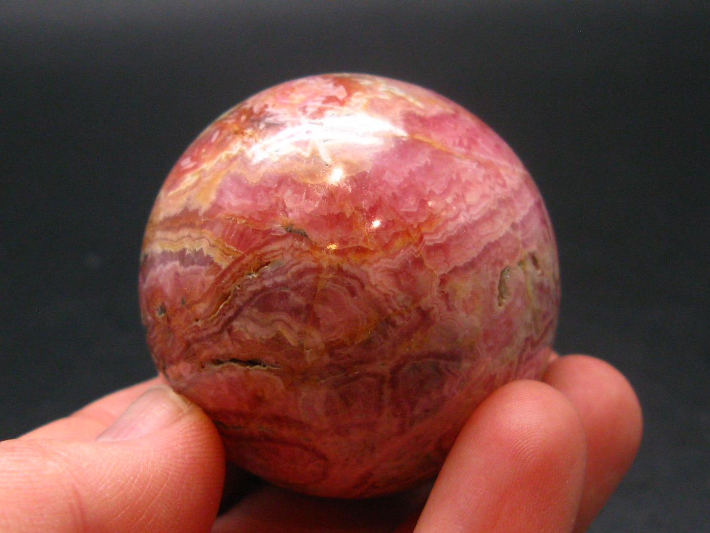 Rhodochrosite Sphere Ball from Argentina - 1.6" - 151.85 Grams