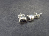 Black Tourmaline Schorl Crystal Stud Earrings In Sterling Silver From Brazil