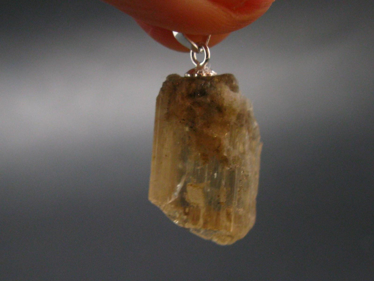 Golden Scapolite Silver Pendant From Tanzania - 0.9" - 4.30 Grams