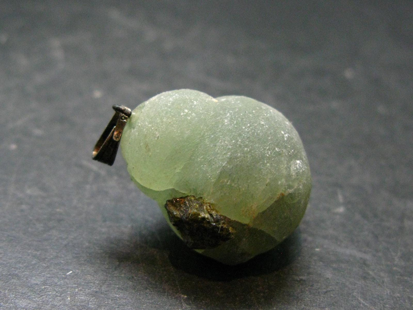 Complete Prehnite Sterling Silver Pendant from Mali - 1.3" - 13.46 Grams
