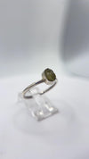 Raw Chrysoberyl Ring Green Yellow Gemstone Silver Minimalist Crystal Unique Jewelry Gift - Sizes 8