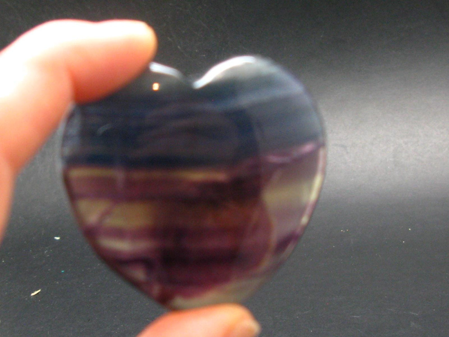 Large Tumbled Natural Fluorite Heart from China - 1.9" - 48.65 Grams