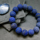 Lapis Lazuli Lazurite Genuine Bracelet ~ 7.5 Inches ~ 15mm Carved Beads