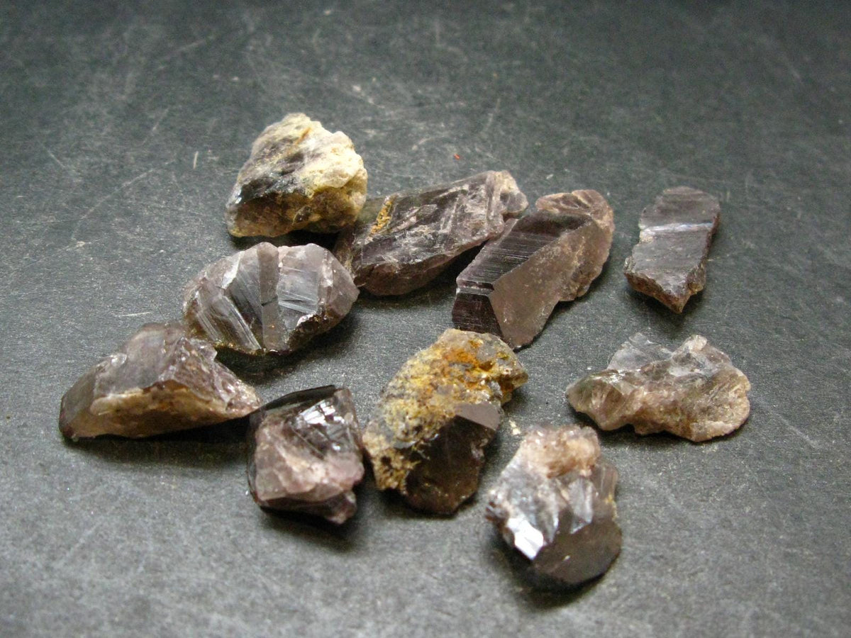 Lot of 10 Fine Axinite Crystals from Russia - 24.90 Grams