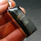 Very Rare Sterling Silver Nuumite Nuummite Pendant From Greenland - 1.7" - 8.51 Grams