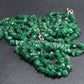 Set of Three Green Onix Gems Freeform Bead Necklace - 18" Each