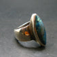 Quantum Quattro Shattuckite Malachite Dioptase Chrysocola Ring in SS From Namibia - Size 8 - 9.42 Grams