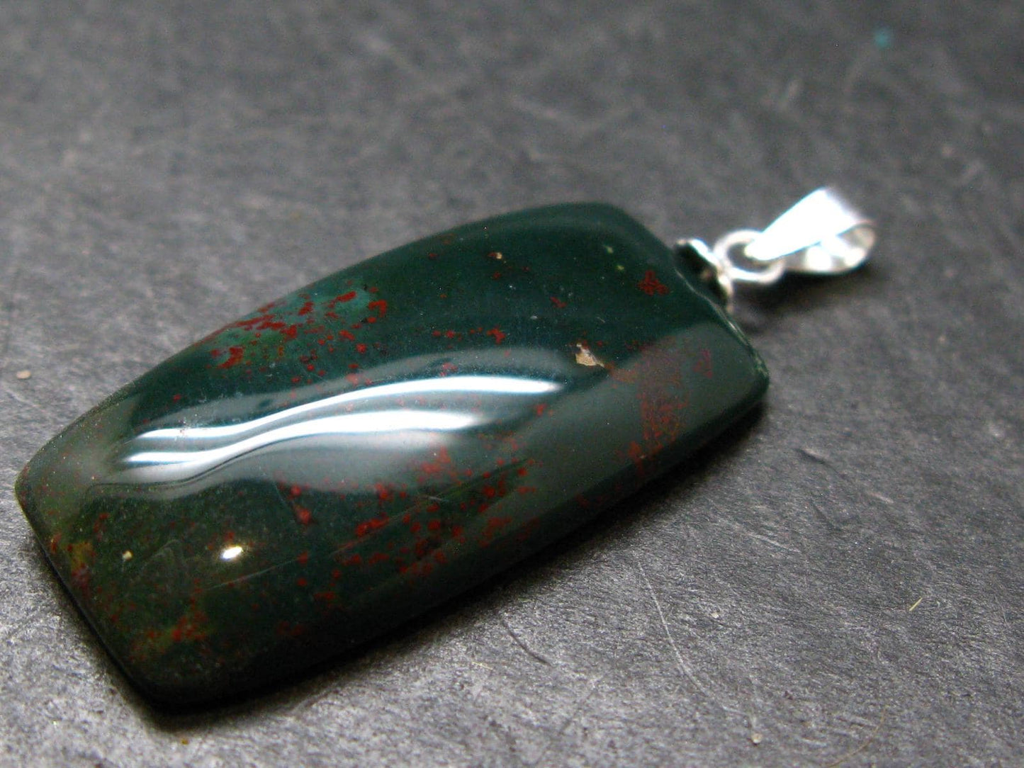 Bloodstone Silver Pendant From India - 1.4" - 4.30 Grams