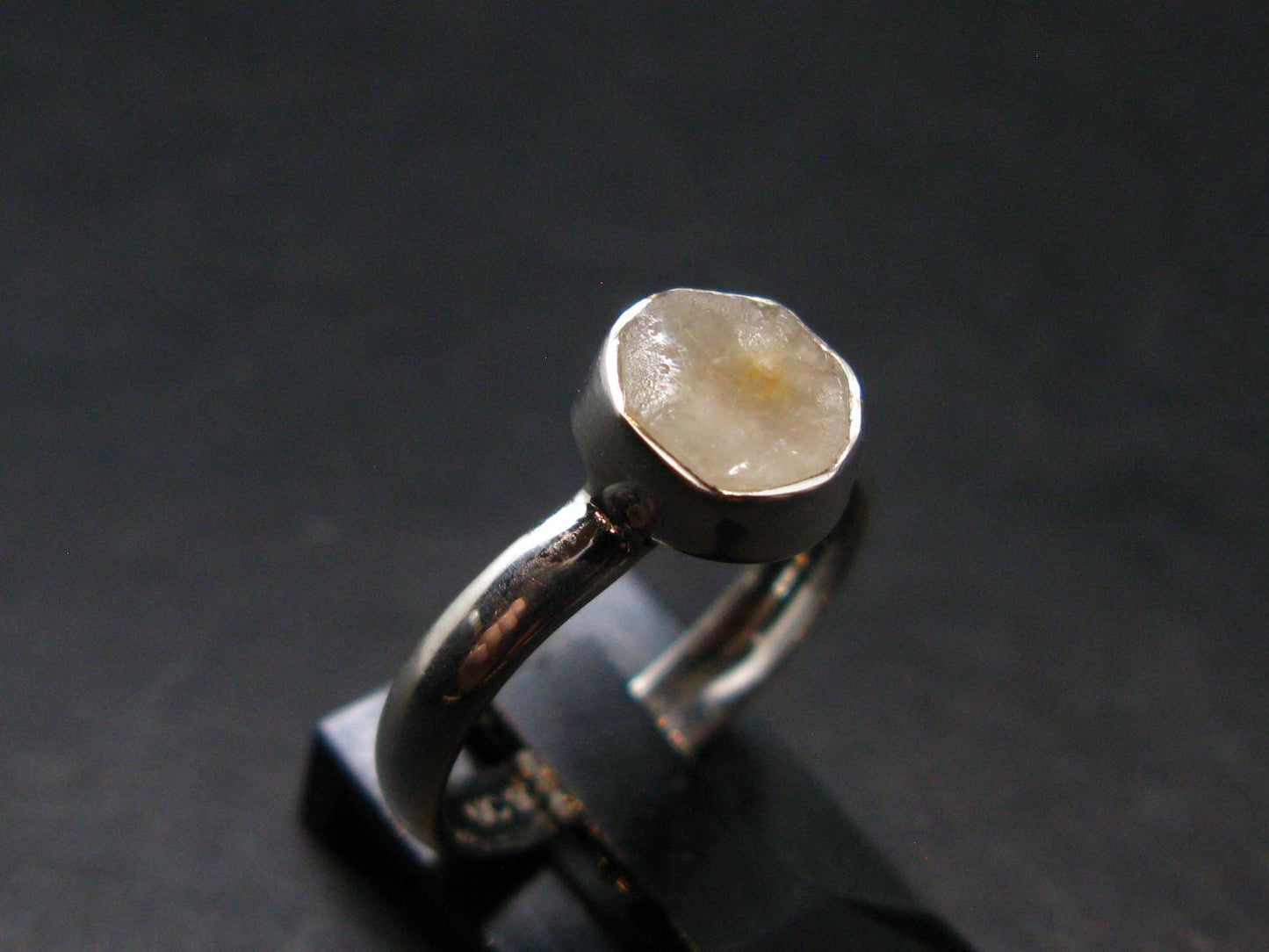 Phenakite Phenacite Crystal Silver Ring From Nigeria - Size 6 - 1.78 Grams