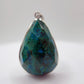 Chrysocolla Pendant Faceted Blue Green Gemstone Silver Necklace Statement Jewelry Natural Stone Gift