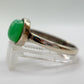 Chrysoprase Oval Ring – Elegant Natural Green Chalcedony Sterling Silver Jewelry - Size 8