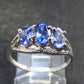 Natural Blue Tanzanite (Zoisite) Crystal Sterling Silver Ring From Tanzania - 1.76 Grams- Size 7.25