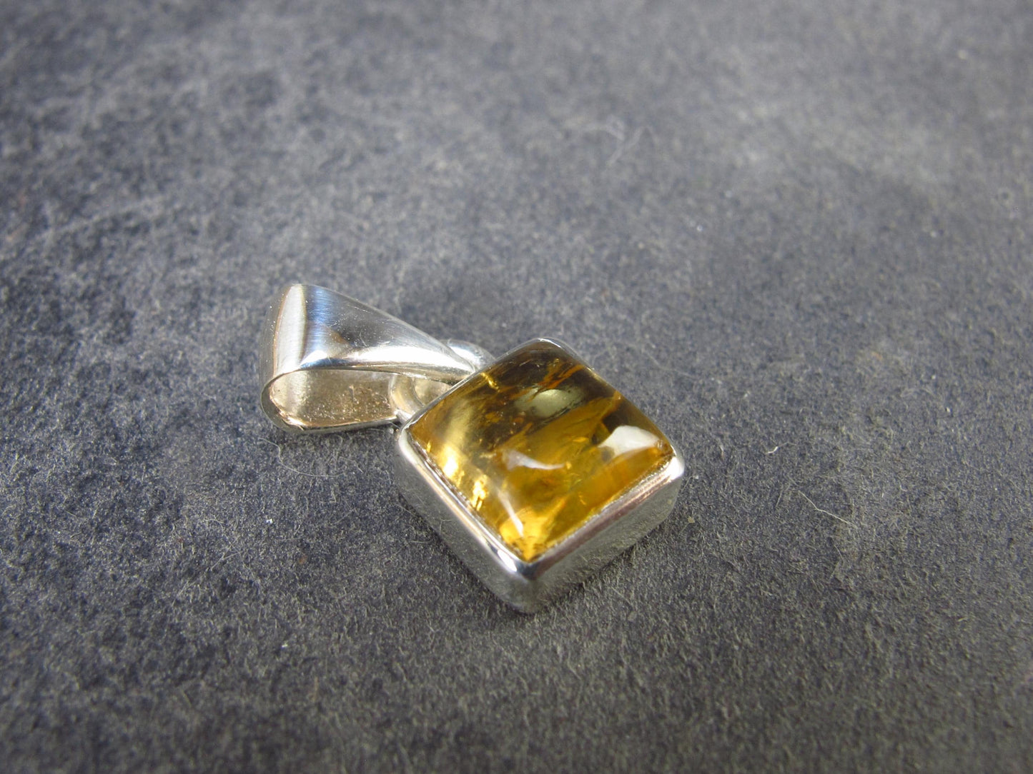 Imperial Topaz Crystal Silver Pendant from Brazil - 0.7" - 1.78 Grams