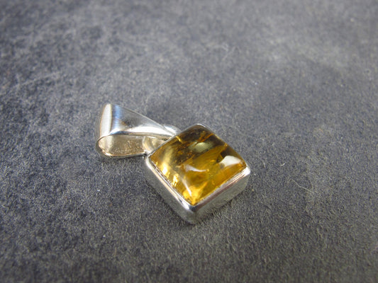 Imperial Topaz Crystal Silver Pendant from Brazil - 0.7" - 1.78 Grams