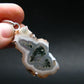Moss Agate Silver Plated Pendant From Brazil - 6.39 Grams - 1.8"