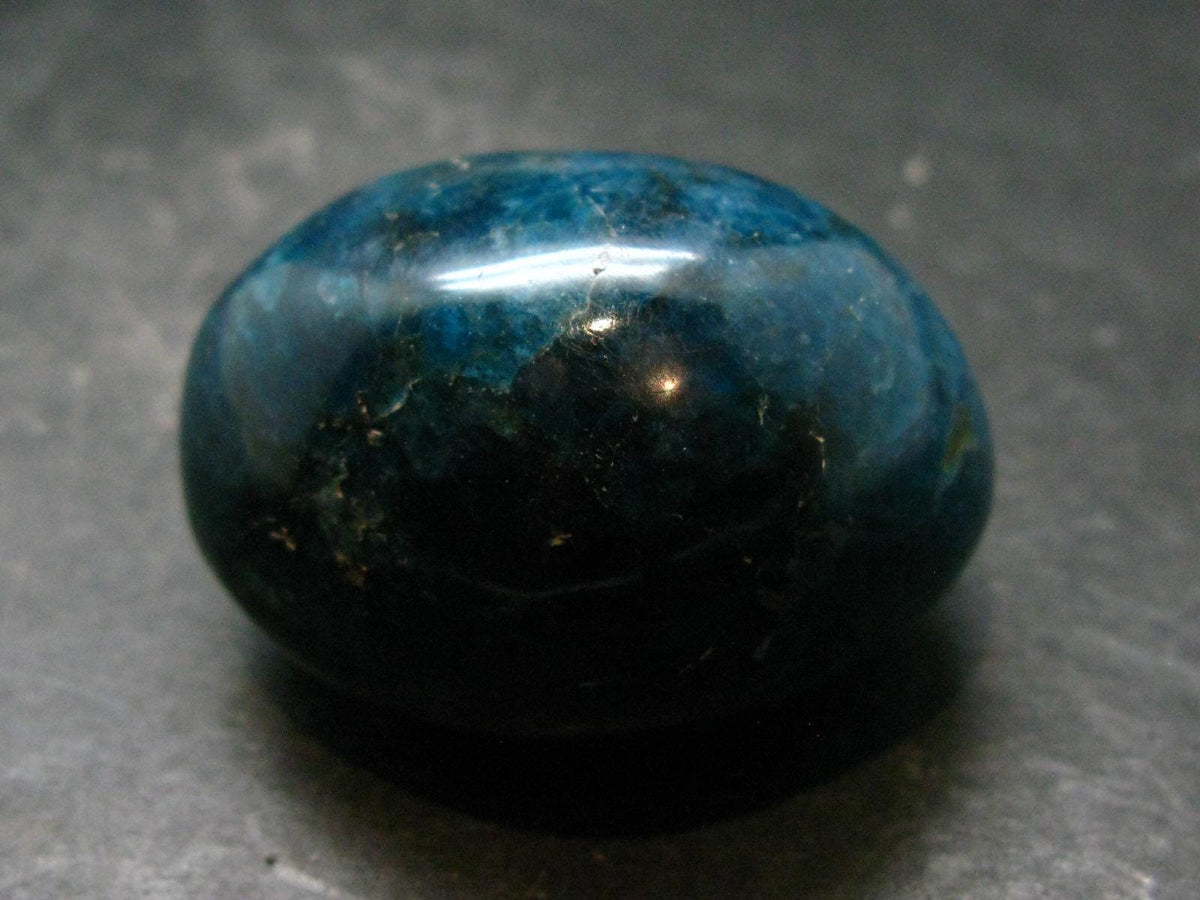Neon Blue Apatite Tumbled Stone from Madagascar - 102.24 Grams - 1.9"