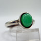 Chrysoprase Oval Ring – Elegant Natural Green Chalcedony Sterling Silver Jewelry - Size 8