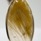 Golden Needle Inclusion Quartz Pendant – Natural Crystal Cabochon in Sterling Silver