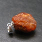 Gem Spessartine Spessartite Orange Garnet Pendant in SS From Tanzania - 0.8" - 5.36 Grams