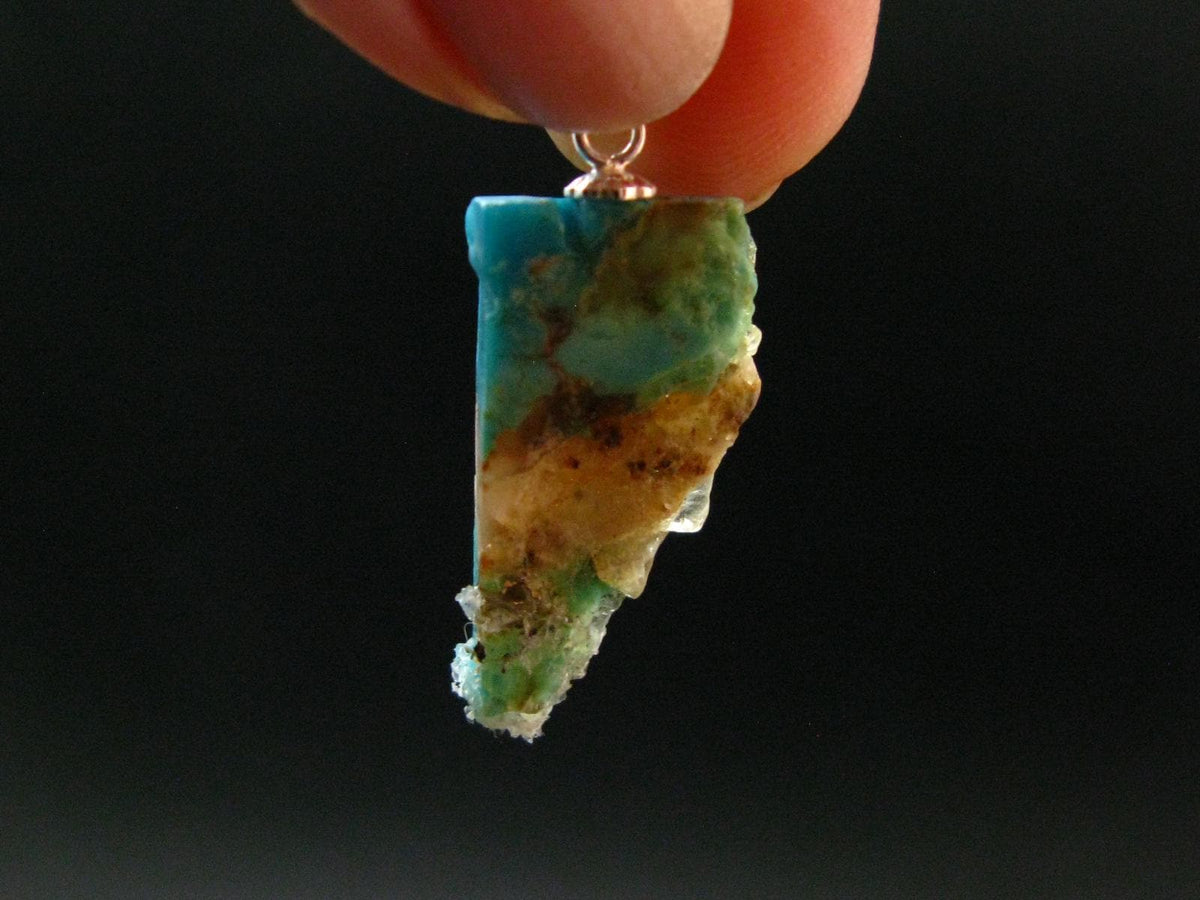Genuine Turquoise Silver Pendant From Sleeping Beauty Arizona - 1.2" - 1.43 Grams