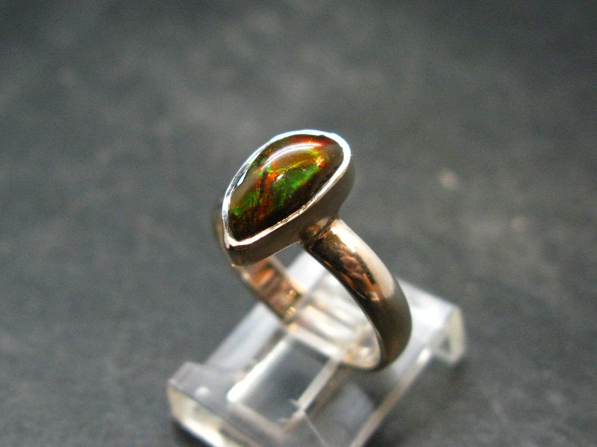 Ammolite Amolite Sterling Silver Ring From Canada - 2.88 Grams - Size 6