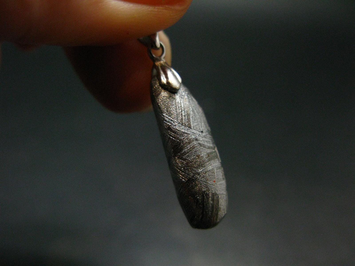 Muonionalusta Meteorite Silver Pendant from Sweden - 1.3" - 5.96 Grams