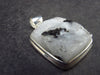 Large Tourmalinated Quartz Crystal Silver Pendant From Brazil - 1.3" - 9.87 Grams