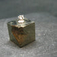 Perfect Pyrite Cube Crystal Silver Pendant from Spain - 0.8" - 8.85 Grams