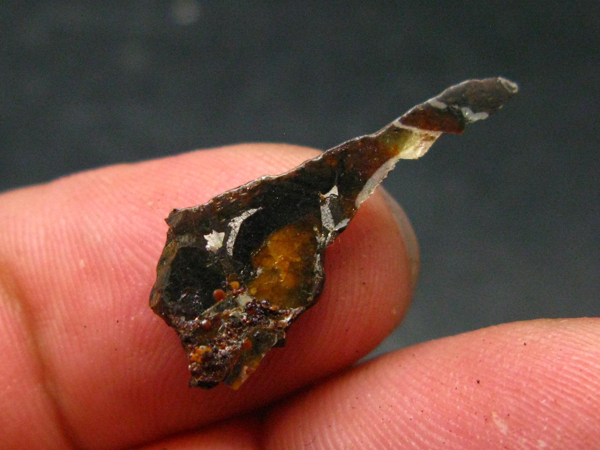 Large Sericho Meteorite Pallasite Olivine Slice From Kenya - 0.8" - 0.88 Grams