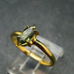 Moldavite Gold Plated Silver Facetted Ring - Size 8 - 1.80 Grams