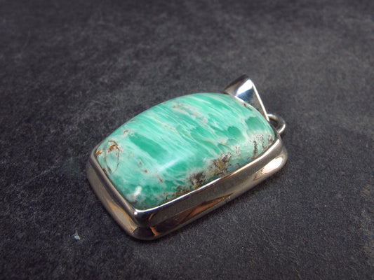 Rare Variscite Sterling Silver Pendant from Utah - 1.3" - 7.0 Grams
