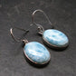 Natural Cabochon Larimar Pectolite 925 Sterling Silver Earrings from Dominican Republic - 4.58 Grams