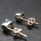 Blue Zircon Silver Stud Earrings from Cambodia - 1.27 Grams