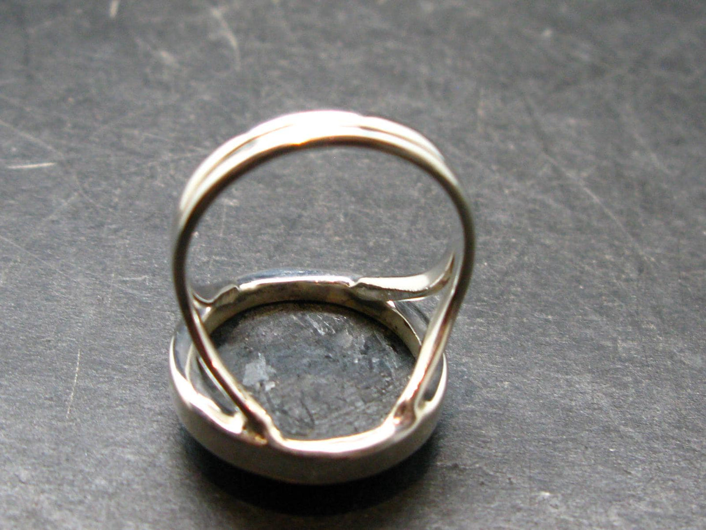 Real!! Very Rare Nuumite Nuummite Sterling Silver Ring from Greenland - 7.75 Grams - Size 8