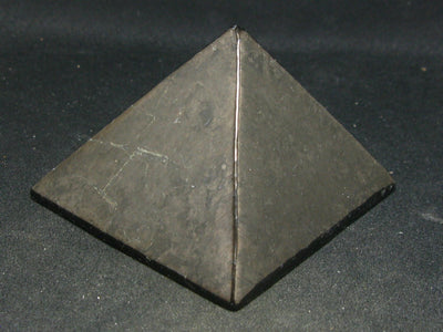 Black Shungite Pyramid From Russia - 1.2" Base