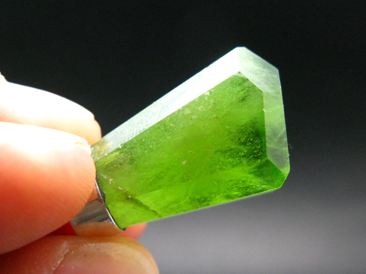 Peridot Olivine Pendant in SS From Arizona - 1.9" - 11.11 Grams