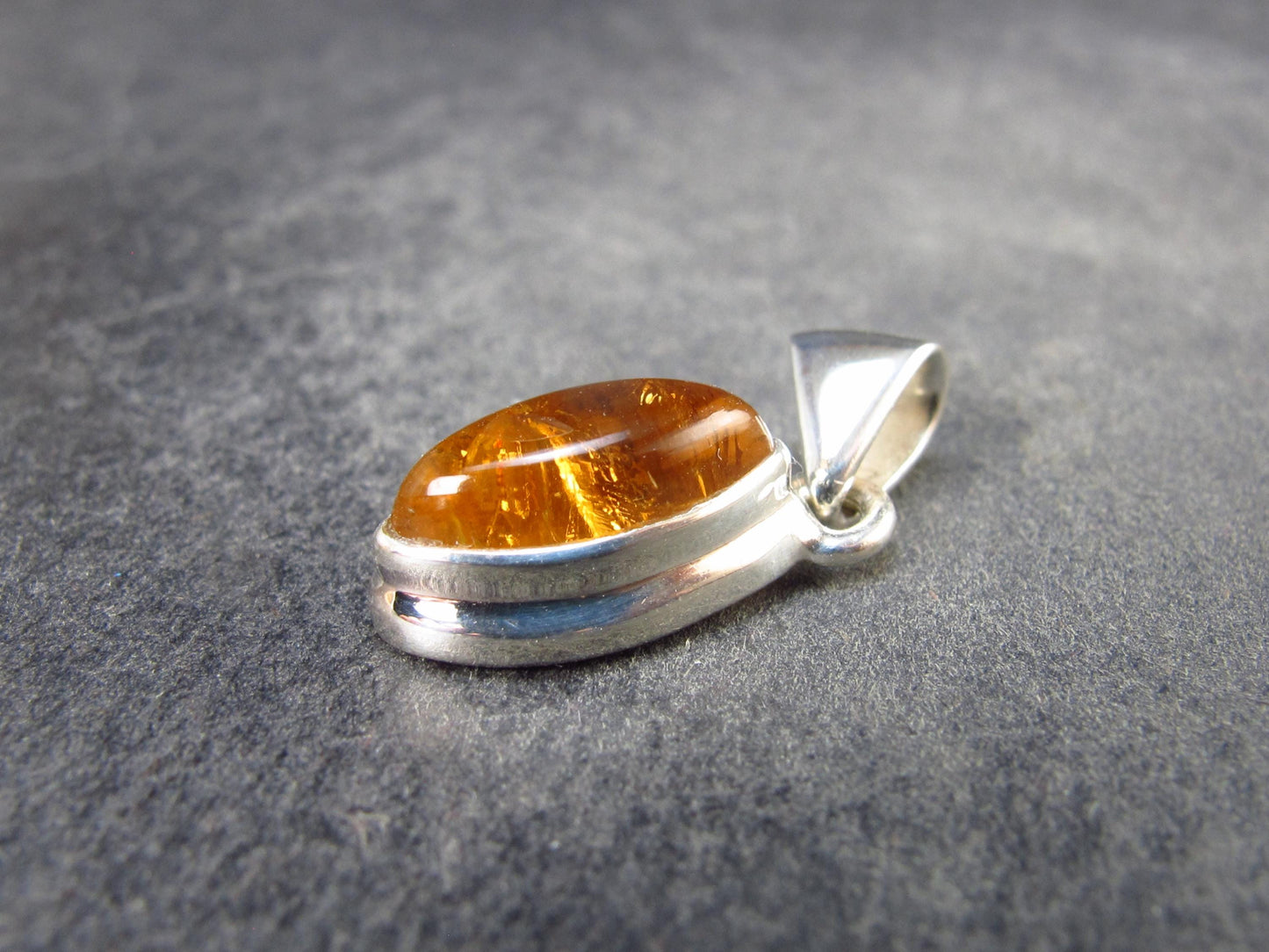 Imperial Topaz Crystal Silver Pendant from Brazil - 0.8" - 2.54 Grams