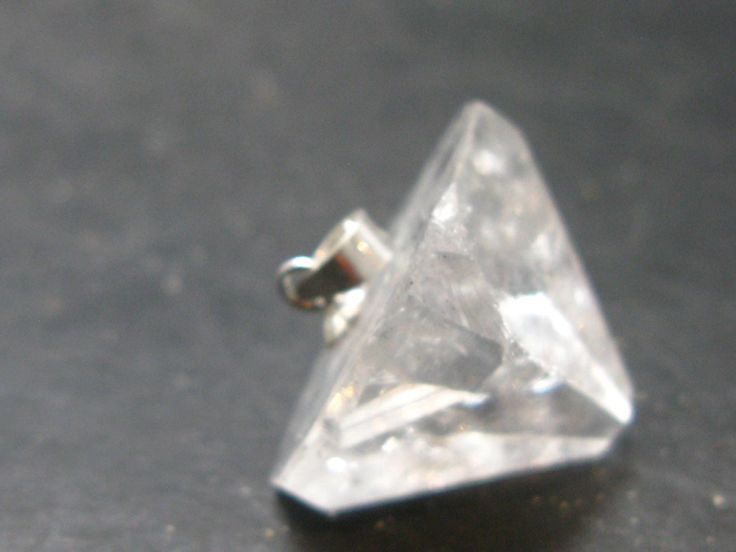 Clear Apophylite Apophyllite Crystal Silver Pendant From India - 0.9" - 4.2 Grams