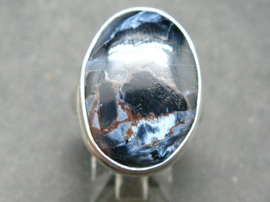 Pietersite Silver Ring From Namibia - Size 8 - 7.26 Grams