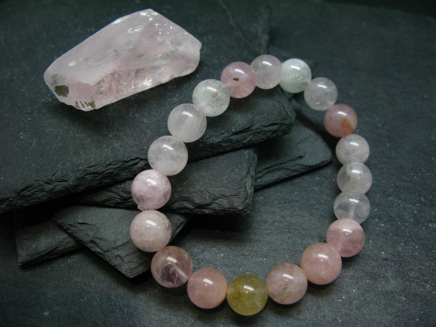 Morganite Genuine Bracelet ~ 7 Inches ~ 10mm Round Beads