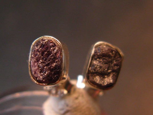 Alexandrite Stud Earrings Sterling Silver From Brazil - 1.69 Grams