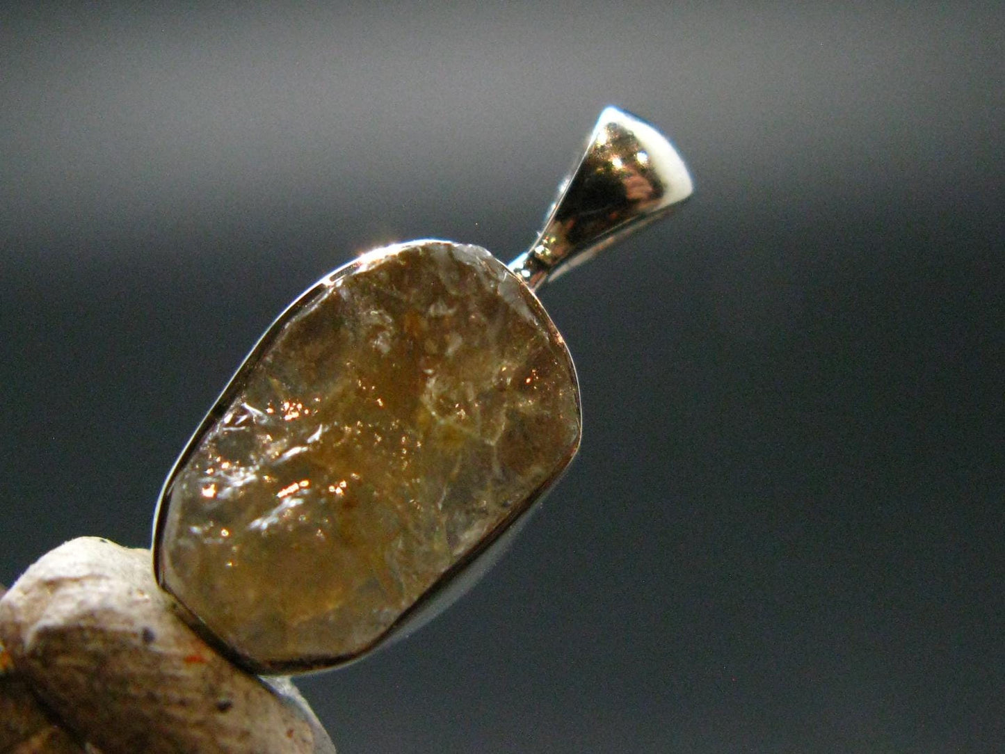 Rare Herderite Crystal Silver Pendant from Brazil - 0.7" - 1.34 Grams