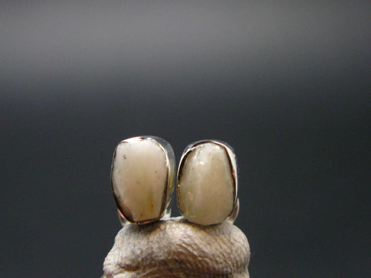Phenakite Phenacite Silver Stud Earrings From Nigeria - 1.23 Grams