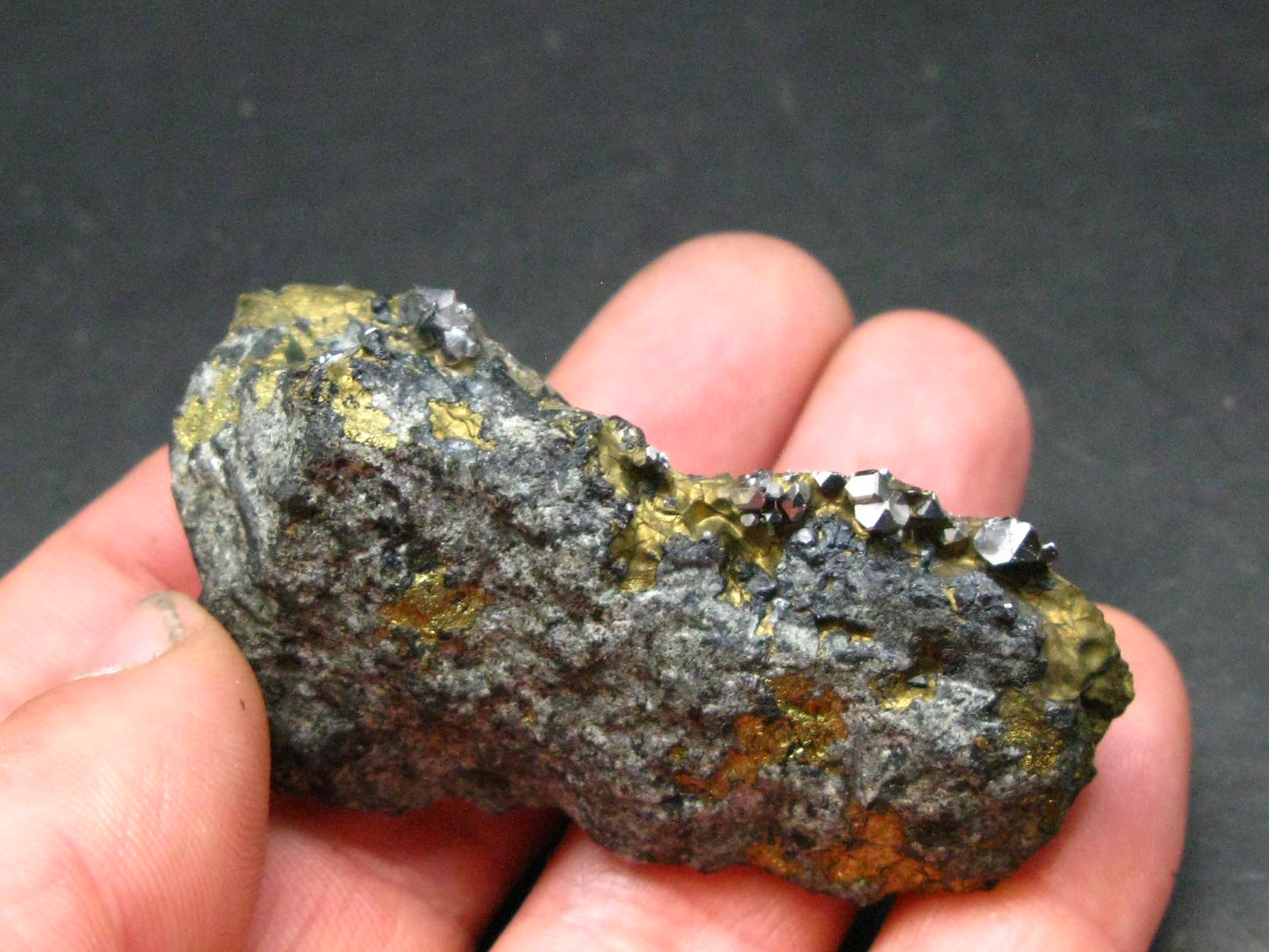 Sperrylite Crystals On Matrix From Norilsk Russia - 2.5" - 15+ Crystals